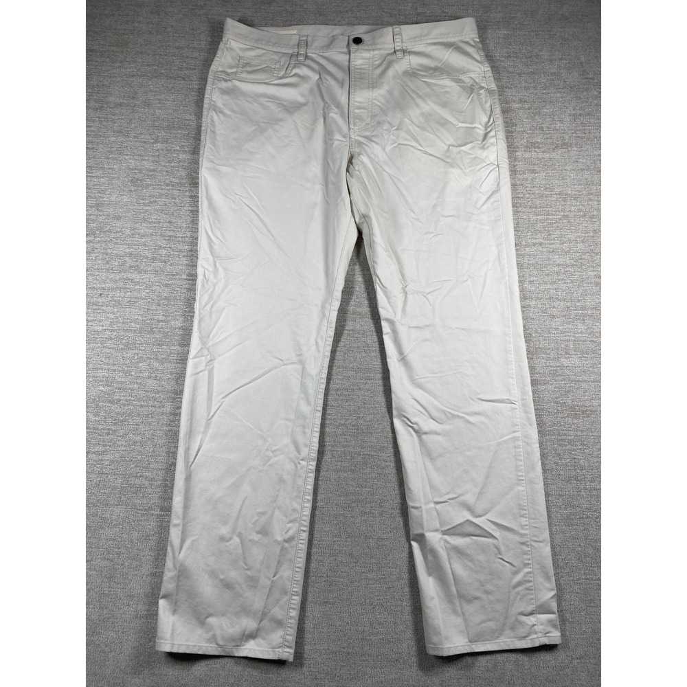 Onward Reserve Performance Pants Mens 38x32 Khaki Tan 5-Pocket Stretch Chino
